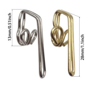 EB Curtain Header Tape Drapery Hook Brass Plated Metal Pack of 50 